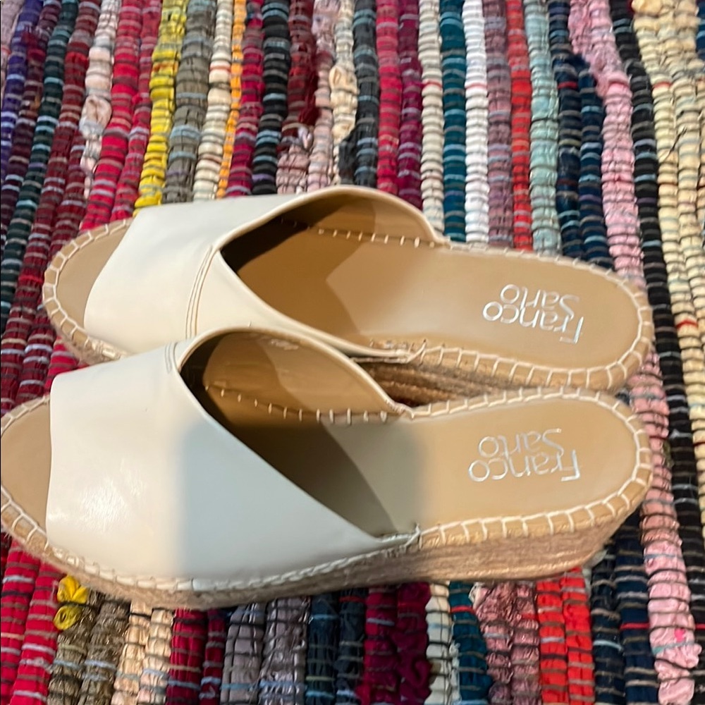 Franco Sarto Cream Espadrille Shoes